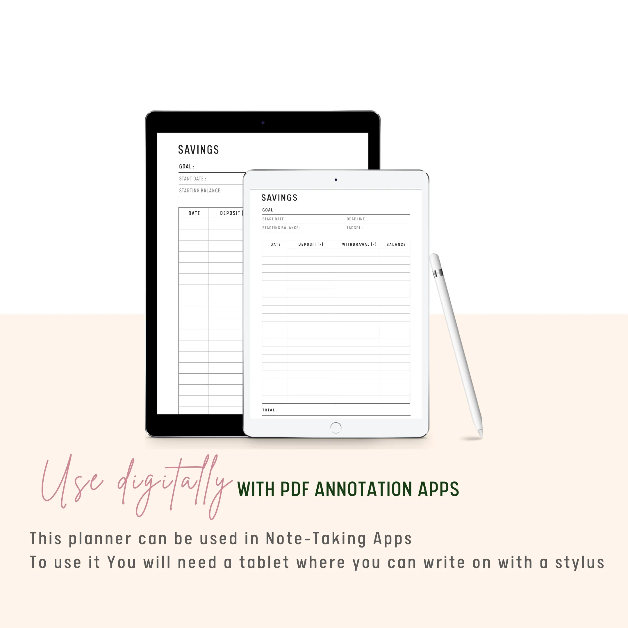 Savings Tracker Template Printable - M068