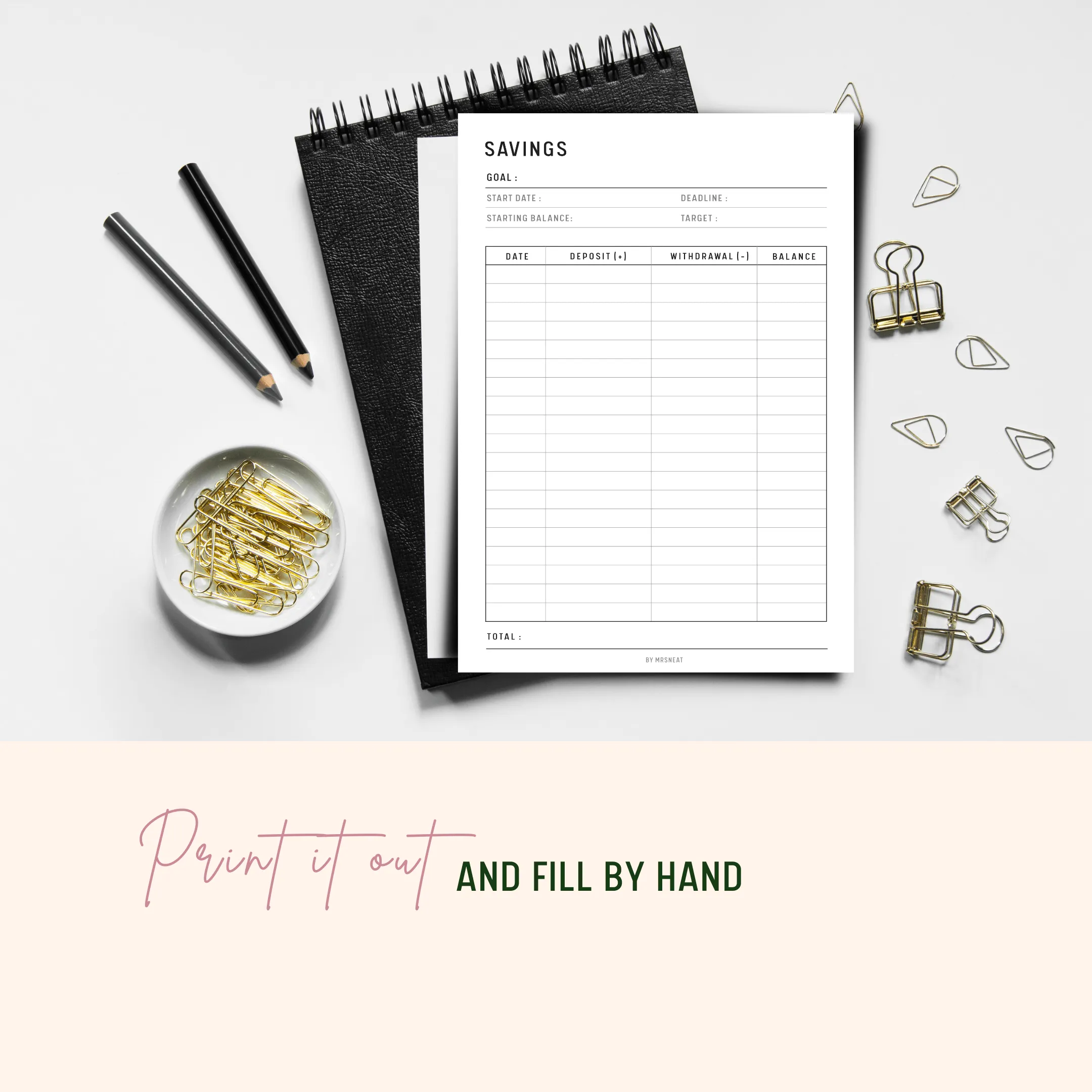 Savings Tracker Template Printable - M068