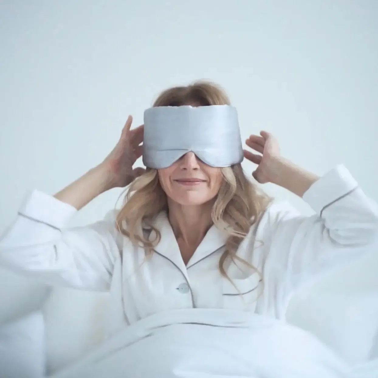 Silk Velcro Eye Mask, Grey