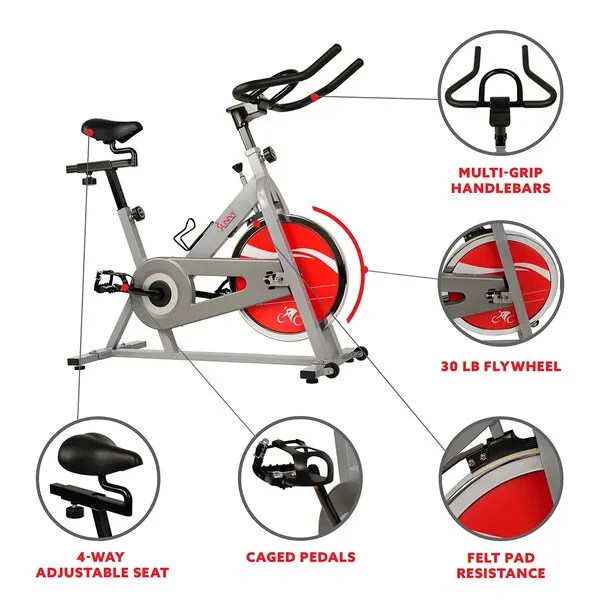 Silver Exercise Bike Chain Drive Indoor Cycling Trainer