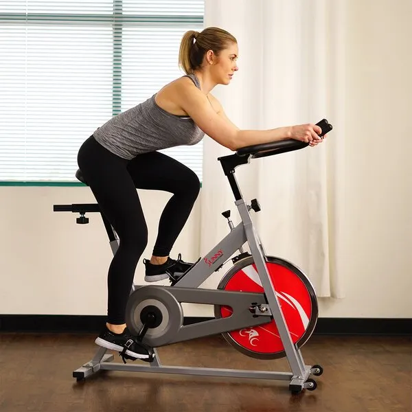 Silver Exercise Bike Chain Drive Indoor Cycling Trainer