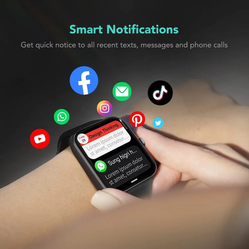 SKG Smart Watch Fitness Tracker with 5ATM Swimming Waterproof