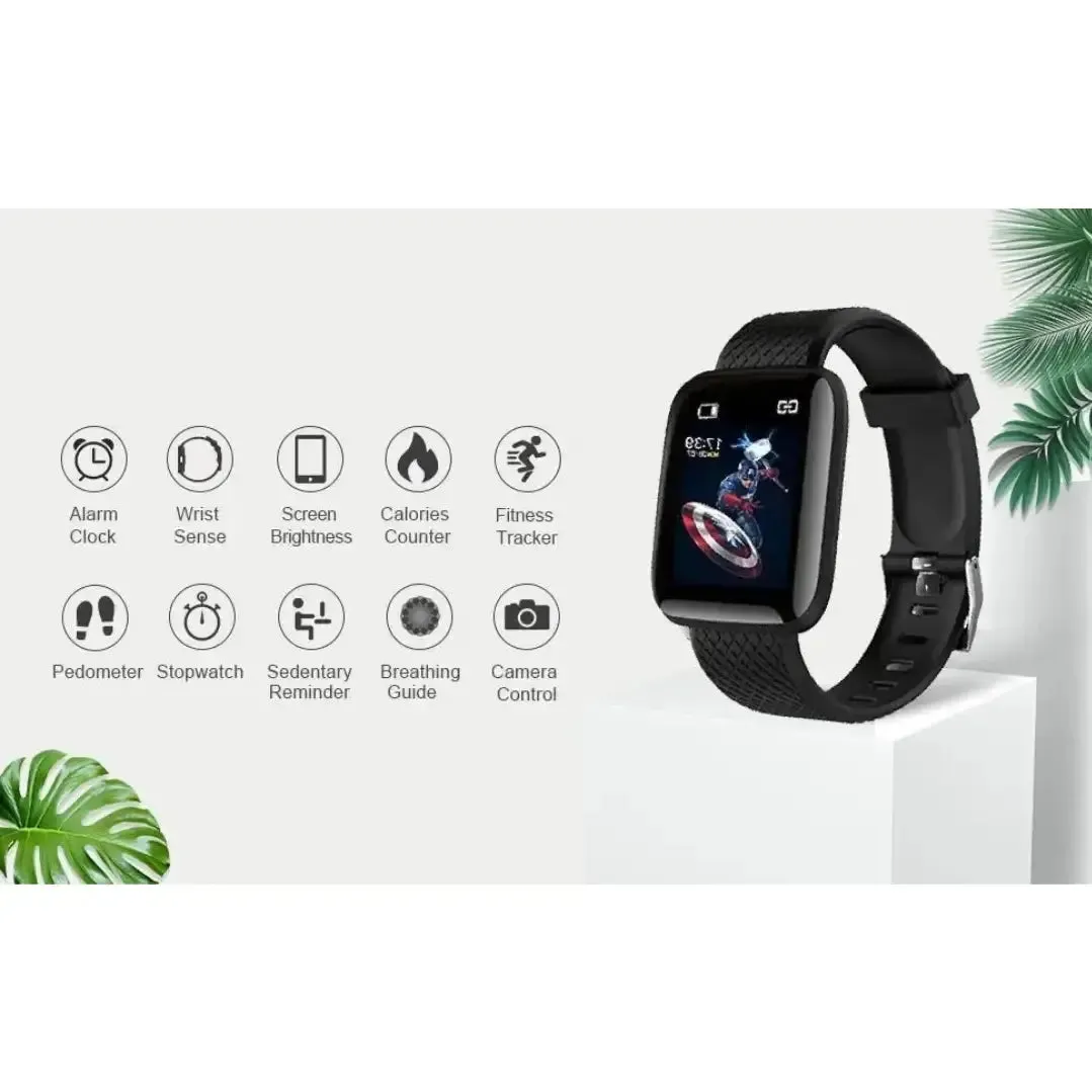 Smart Watch - ID116 Plus Smart Bracelet Fitness Tracker Color Screen Smartwatch Heart Rate Blood Pressure Pedometer Sleep Monitor