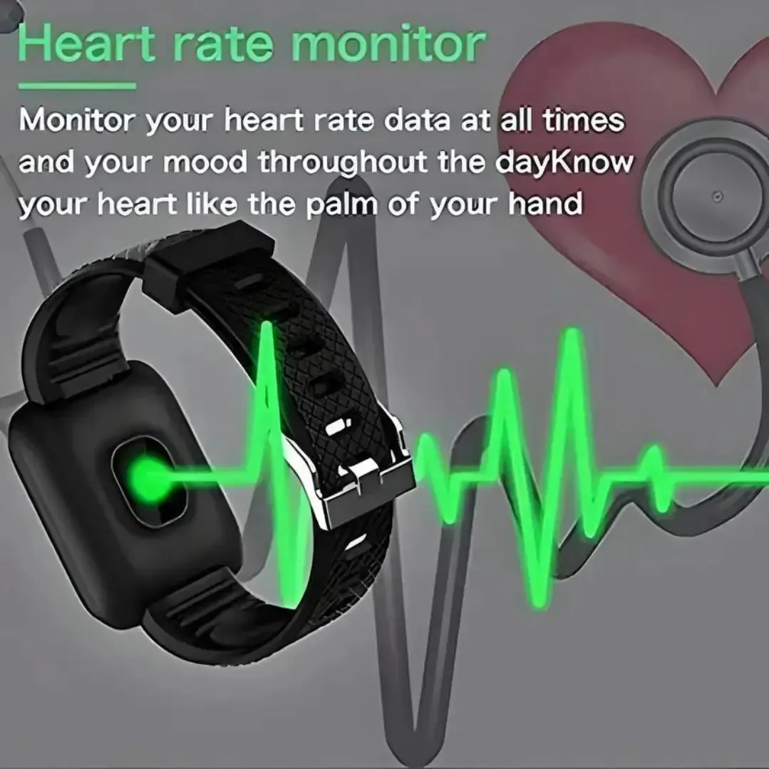 Smart Watch - ID116 Plus Smart Bracelet Fitness Tracker Color Screen Smartwatch Heart Rate Blood Pressure Pedometer Sleep Monitor