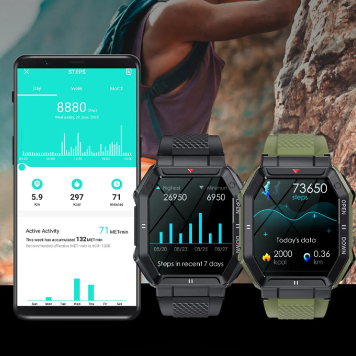 Smartex ST 47mm Rugged Waterproof Smart Watch
