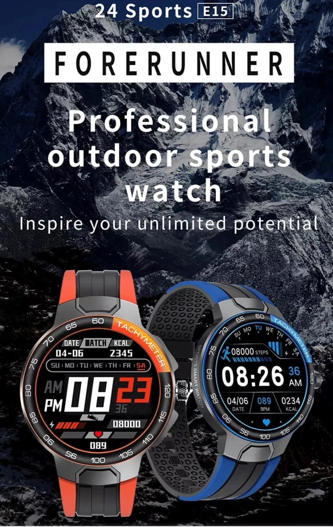 SMARTOBY  E15 Sport Orange- Extra Straps availible go to accessories