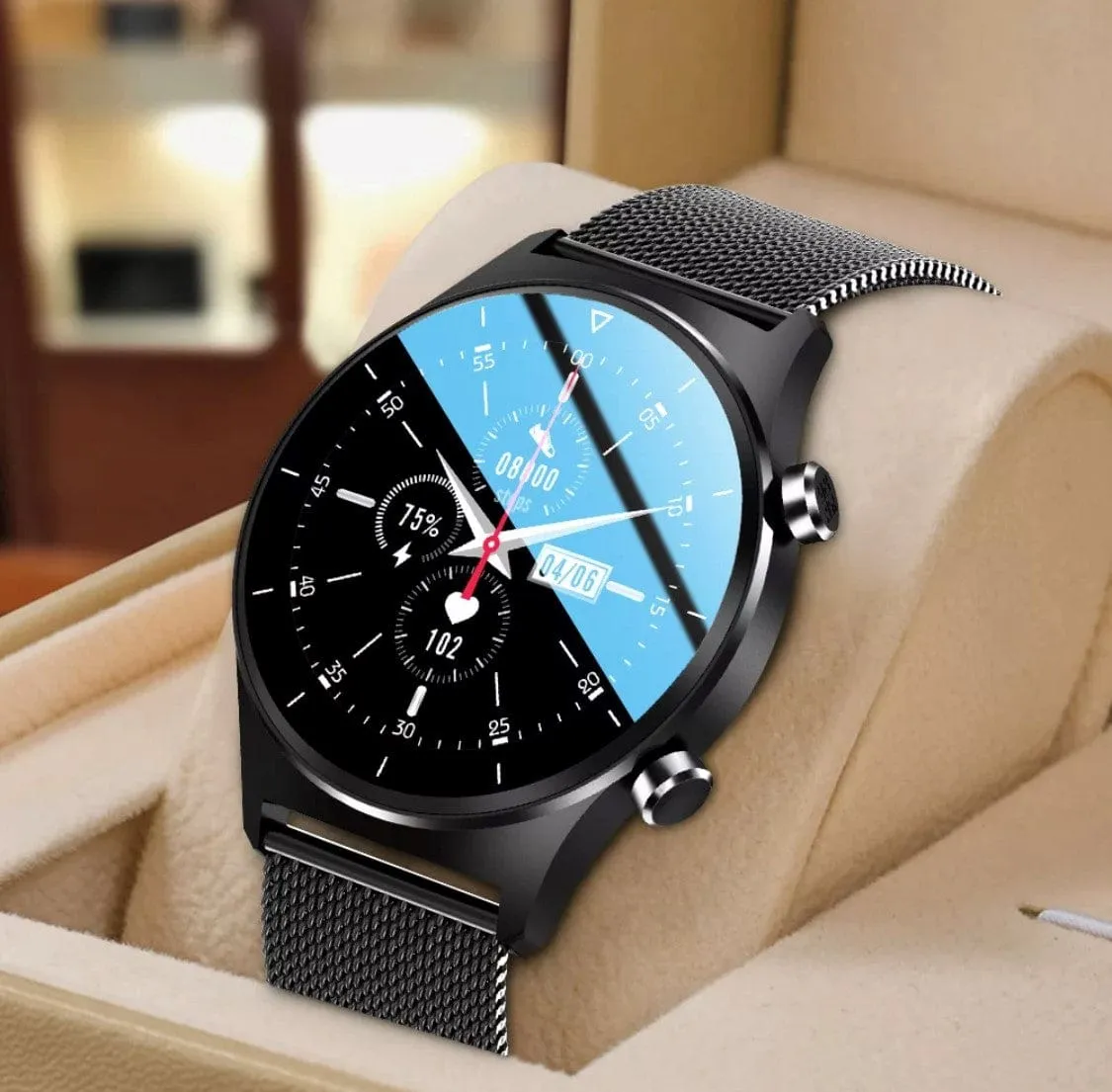 SMARTOBY Pro  Men Smartwatch Black Steel & Black  Silicon