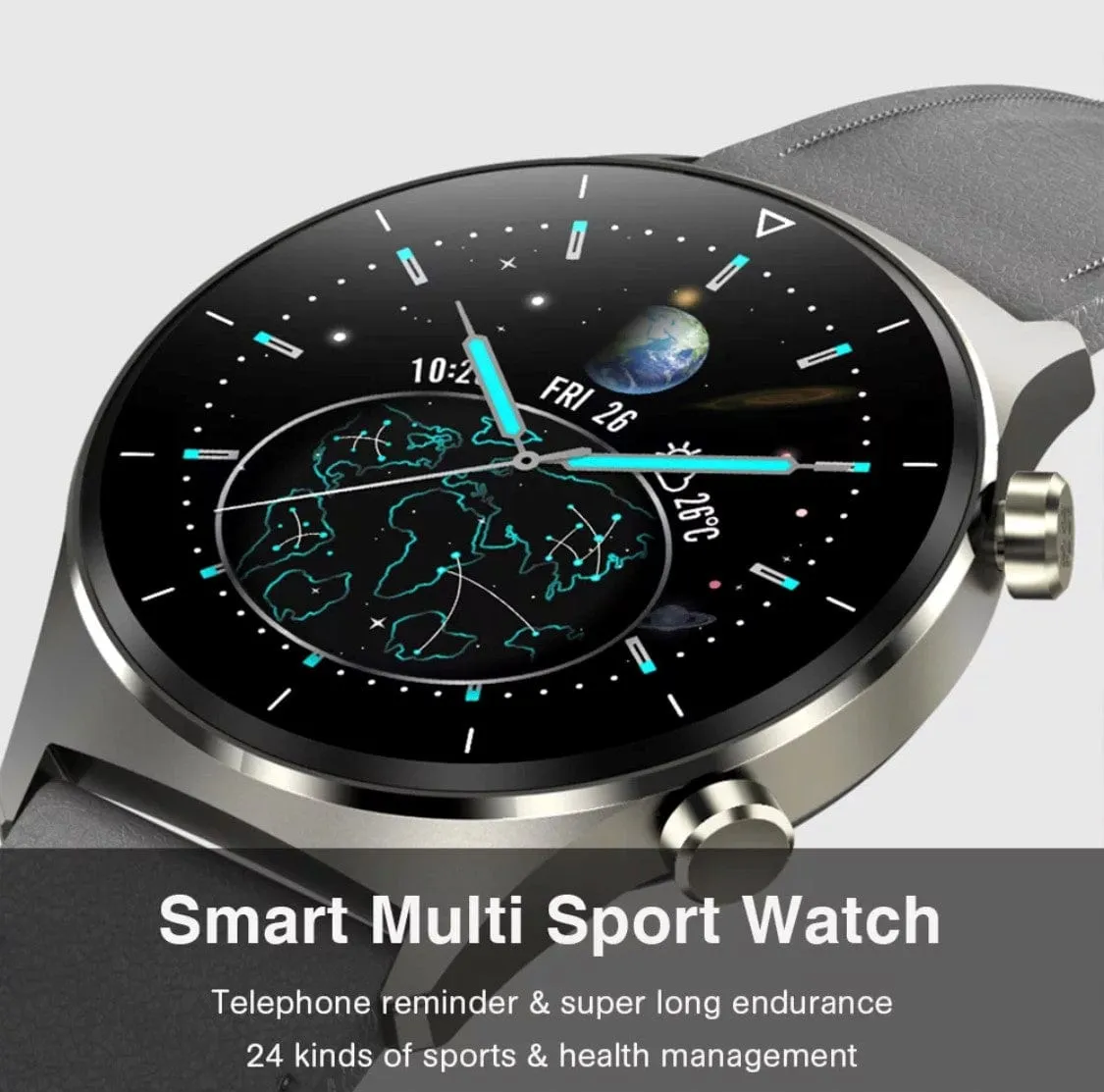 SMARTOBY Pro  Men Smartwatch Black Steel & Black  Silicon