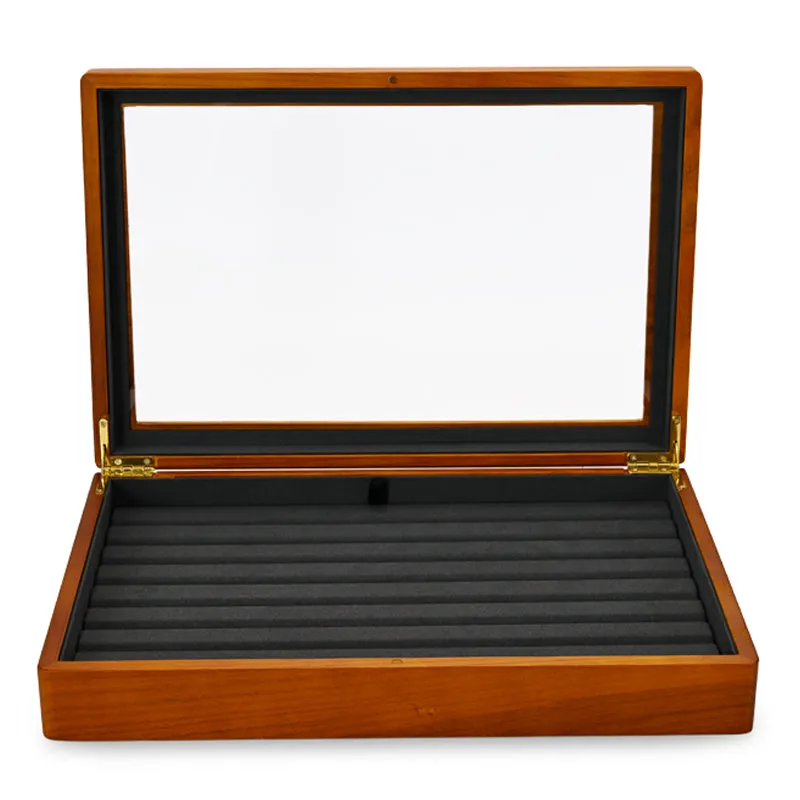Solid Wood Jewelry Storage Case With Transparent Lid X039