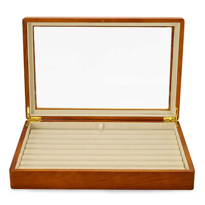 Solid Wood Jewelry Storage Case With Transparent Lid X039