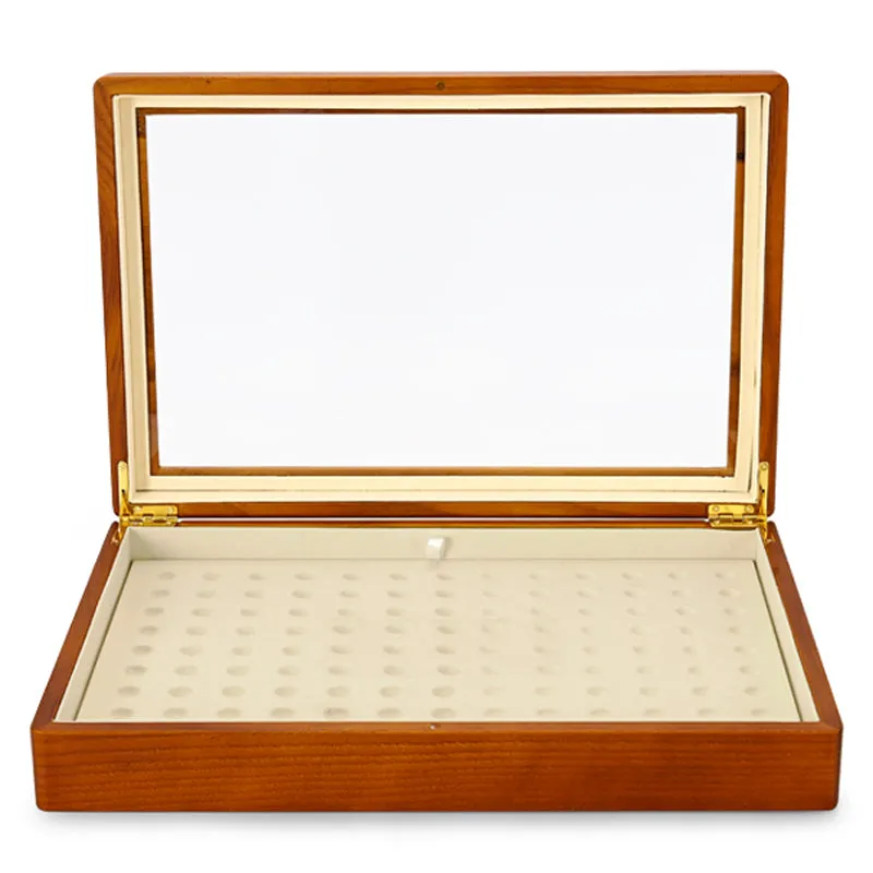 Solid Wood Jewelry Storage Case With Transparent Lid X039