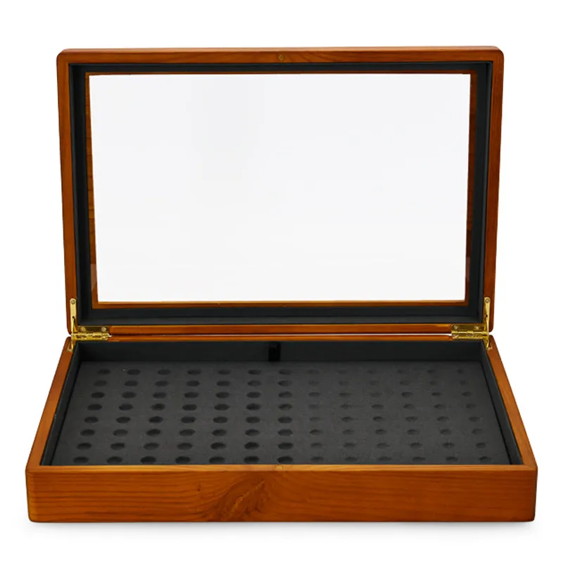 Solid Wood Jewelry Storage Case With Transparent Lid X039