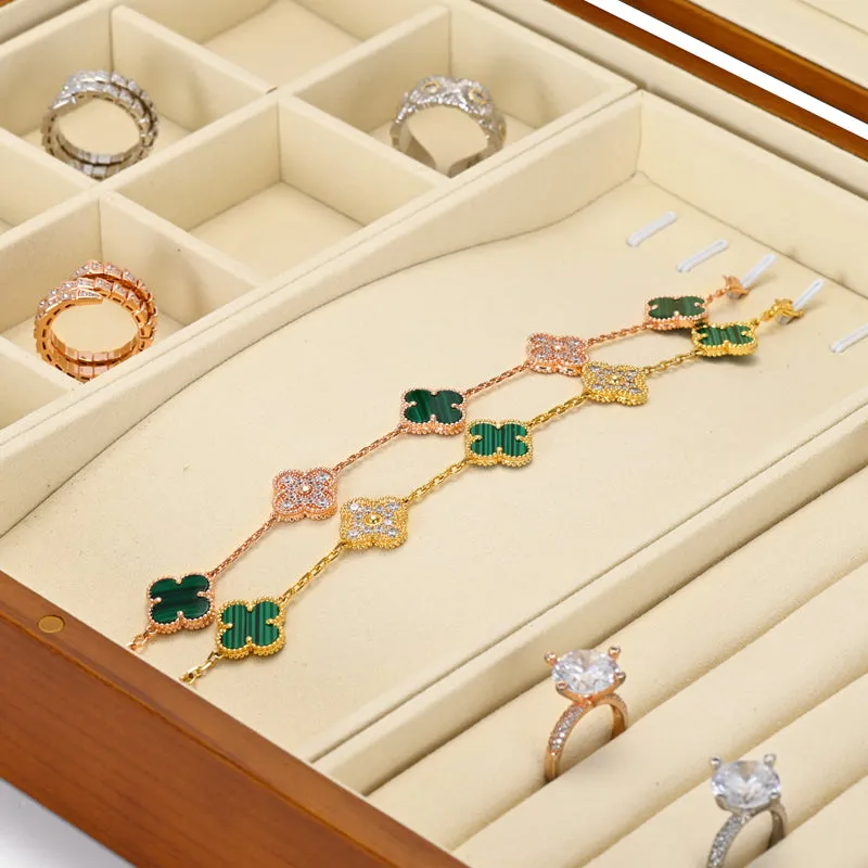 Solid Wood Jewelry Storage Case With Transparent Lid X039