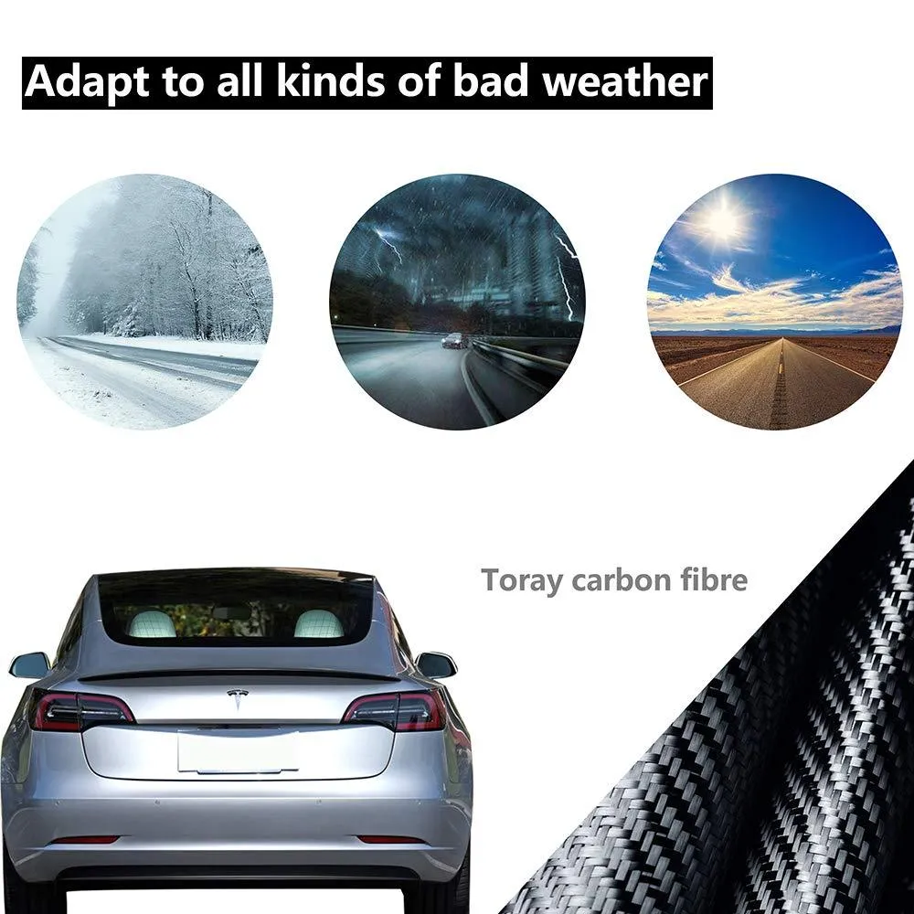 Tesla Model 3 Performance Tail Wing Rear Trunk Lid Carbon Fiber Spoiler