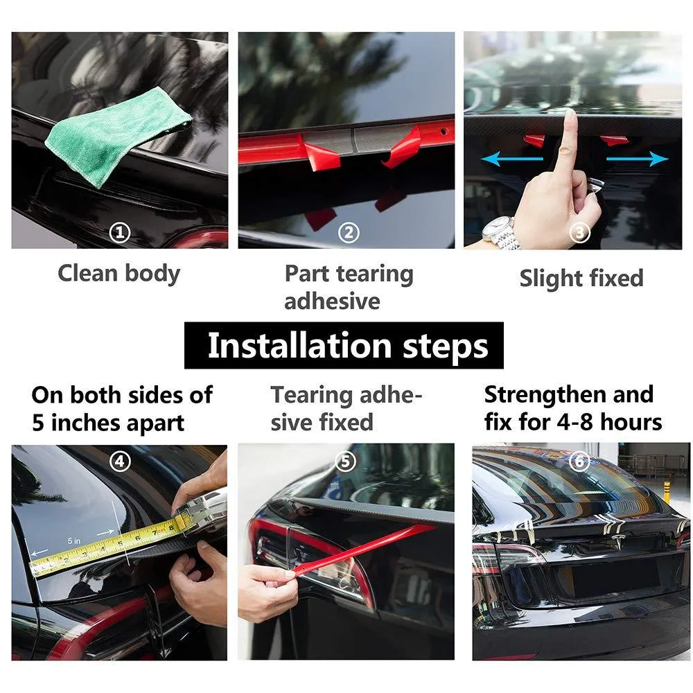 Tesla Model 3 Performance Tail Wing Rear Trunk Lid Carbon Fiber Spoiler
