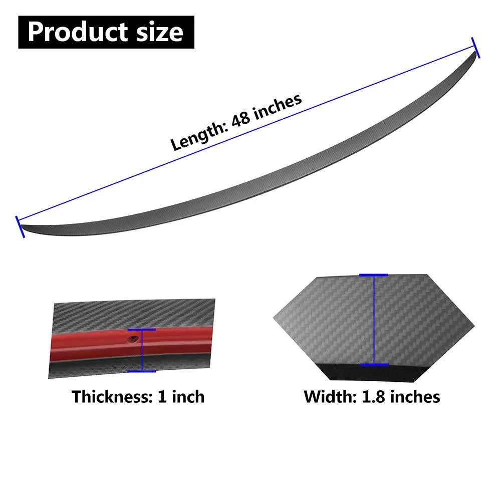 Tesla Model 3 Performance Tail Wing Rear Trunk Lid Carbon Fiber Spoiler