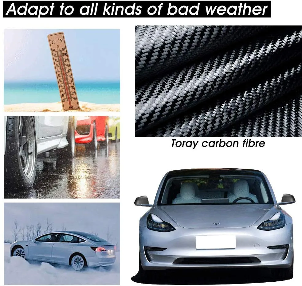 Tesla Model 3 Real Carbon Fiber Side Mirror Covers