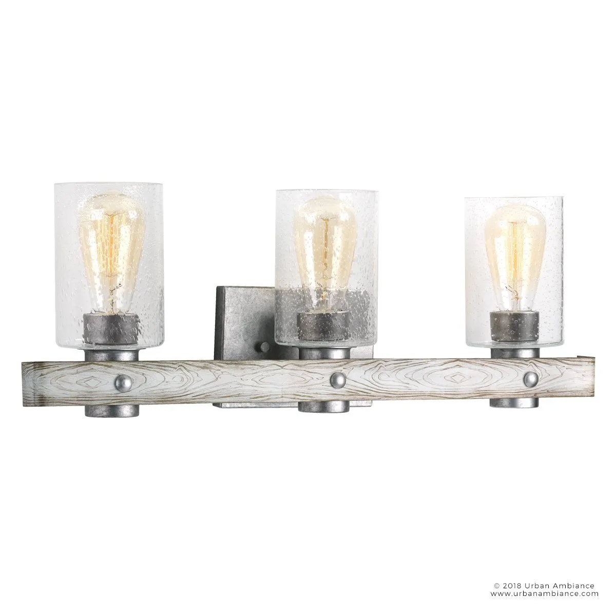 UHP2485 Modern Farmhouse Bath Fixture, 8-1/2"H x 24"W, Galvanized Steel Finish, Adelaide Collection