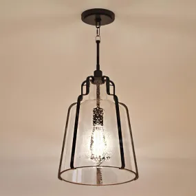 UQL3600 Luxe Industrial Pendant Light, 16.75"H x 12.5"W, Antique Black Finish, Yakima Collection