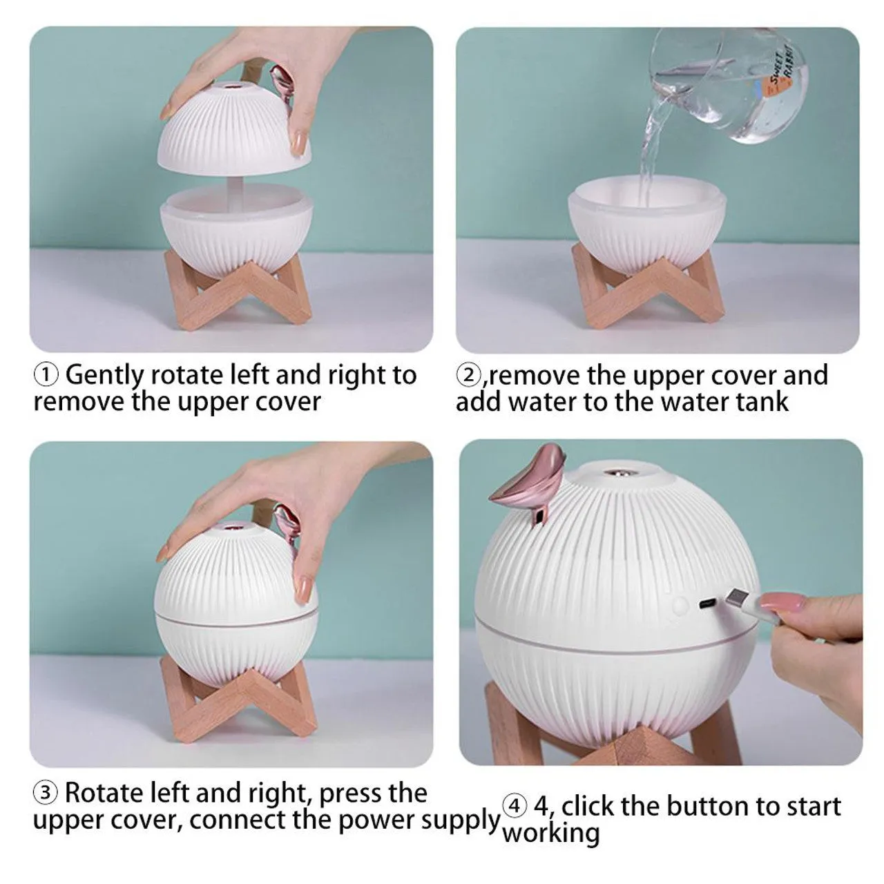 Usb Air Humidifier With Led Night Light