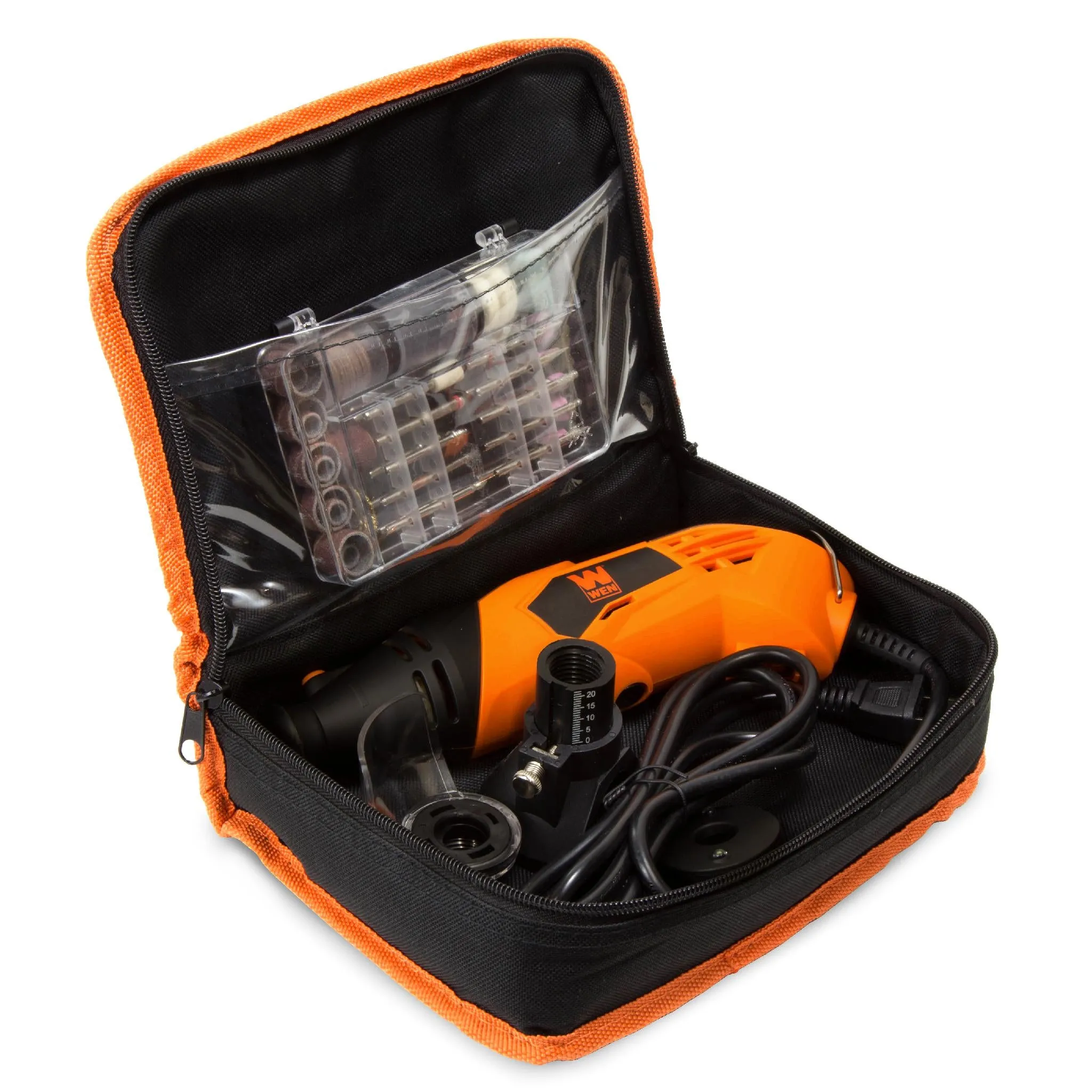 WEN 23114 1.4-Amp High-Powered Variable Speed Rotary Tool with Cutting Guide, LED Collar, 100  Accessories, Carrying Case and Flex Shaft
